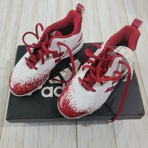 BNWT KIDS ADIDAS BASEBALL CLEATS SIZE 13K RED and WHITE